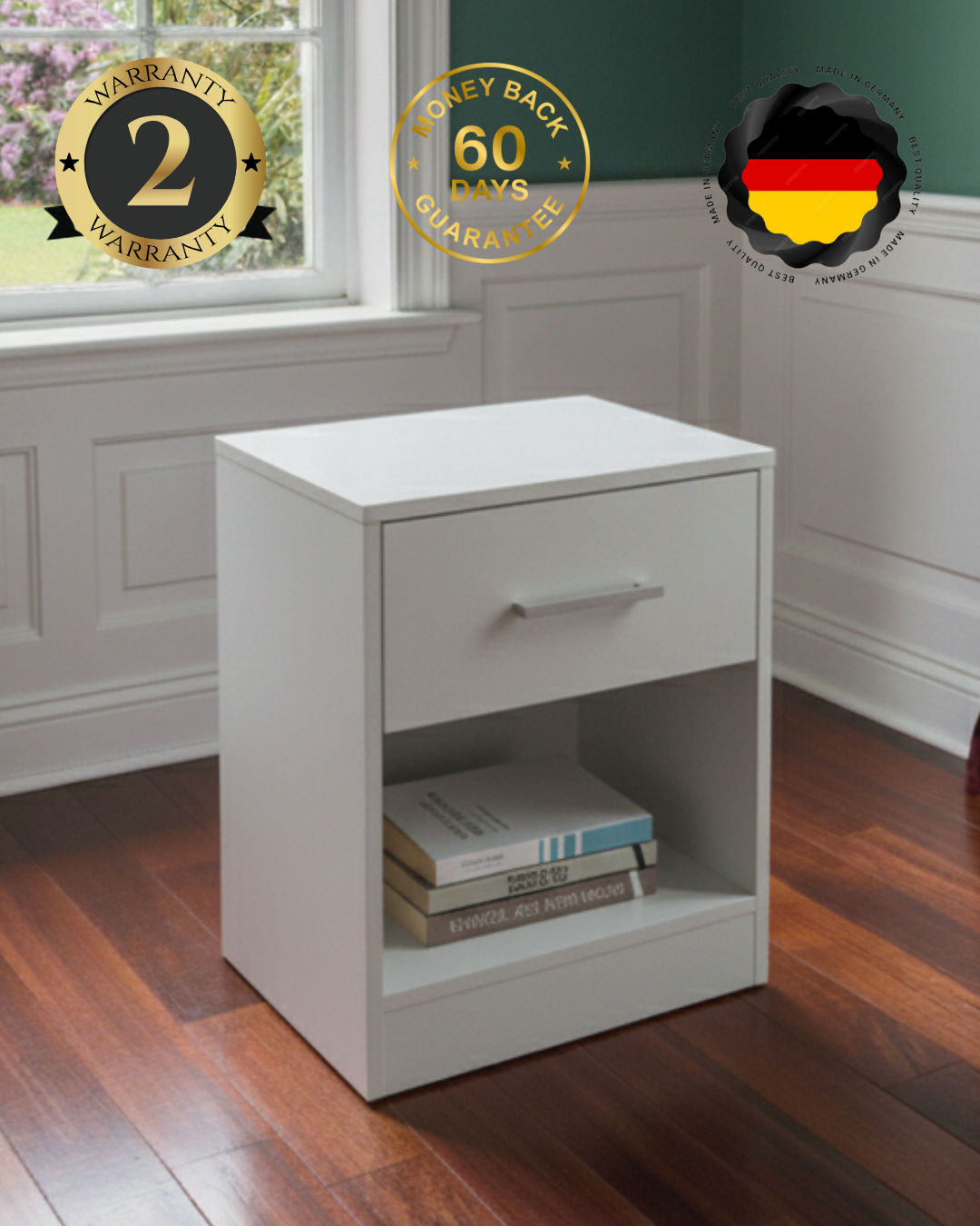 HausVersteck™ Nachttisch mit unterem Geheimfach