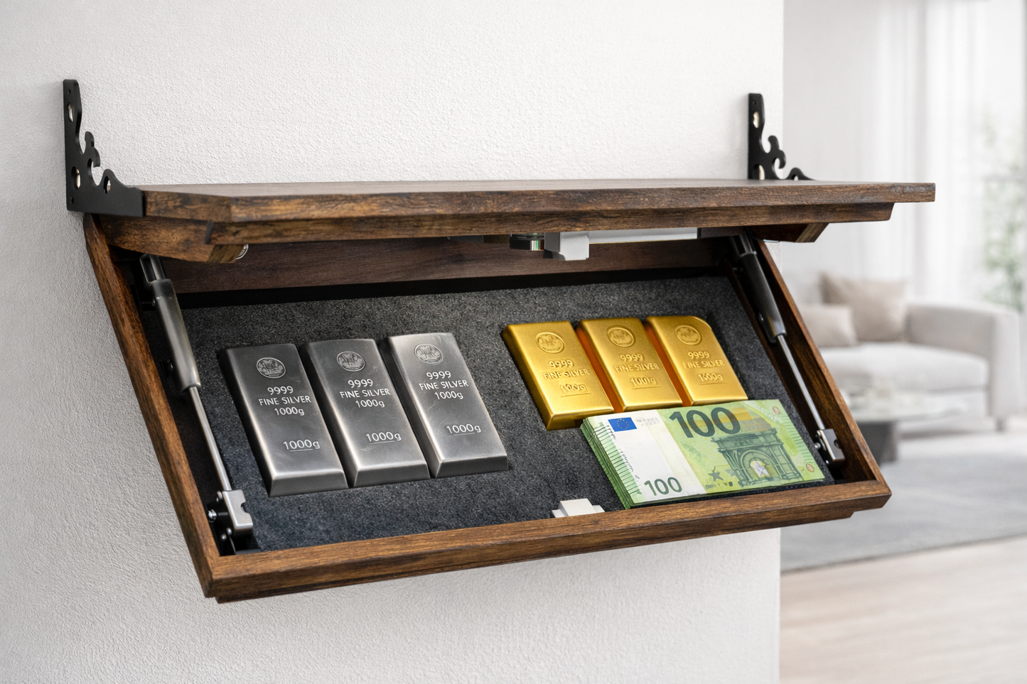 HausVersteck™ Wandregal mit Geheimfach